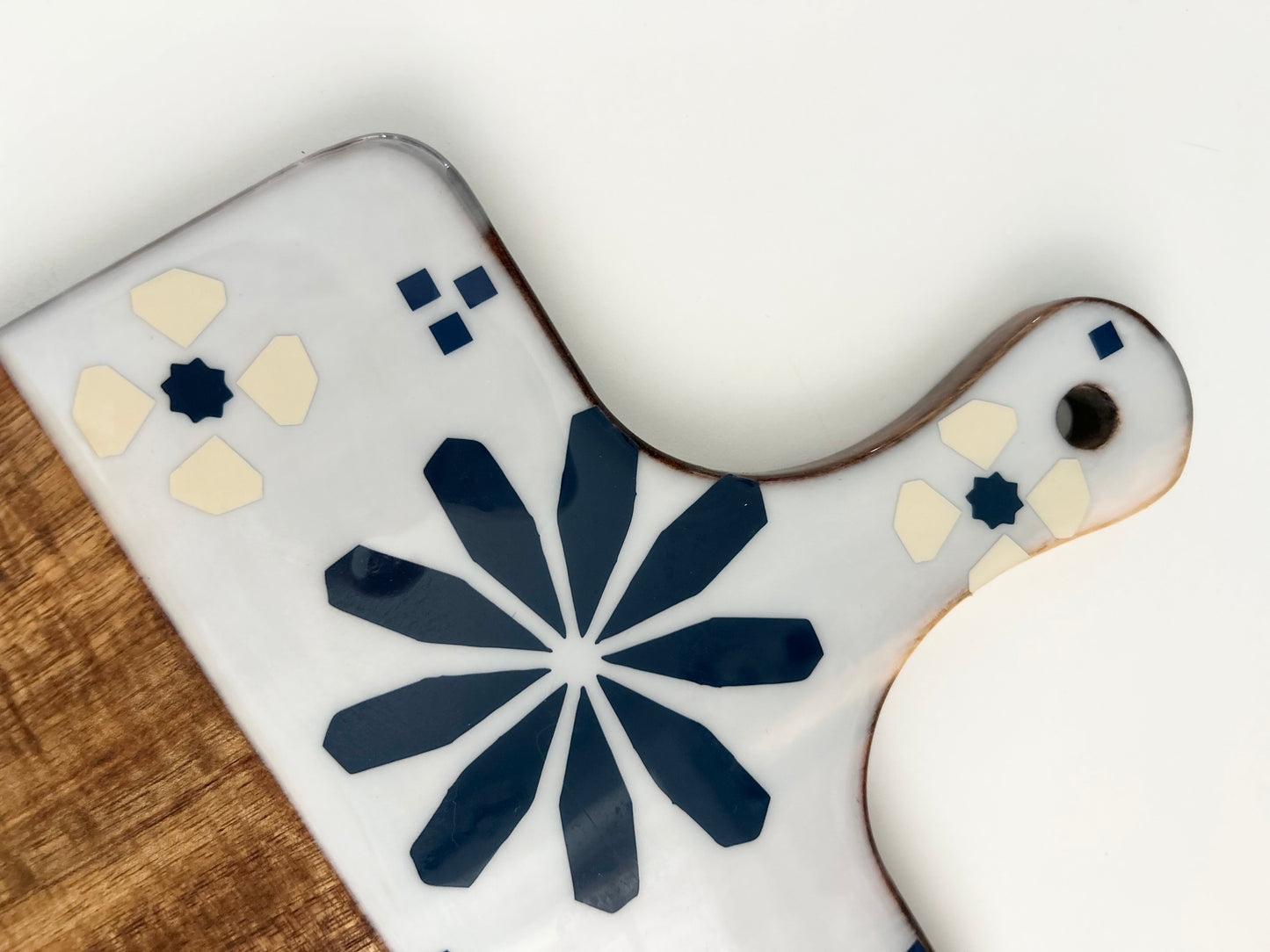 Navy Blue/Beige Mosaic Charcuterie Board