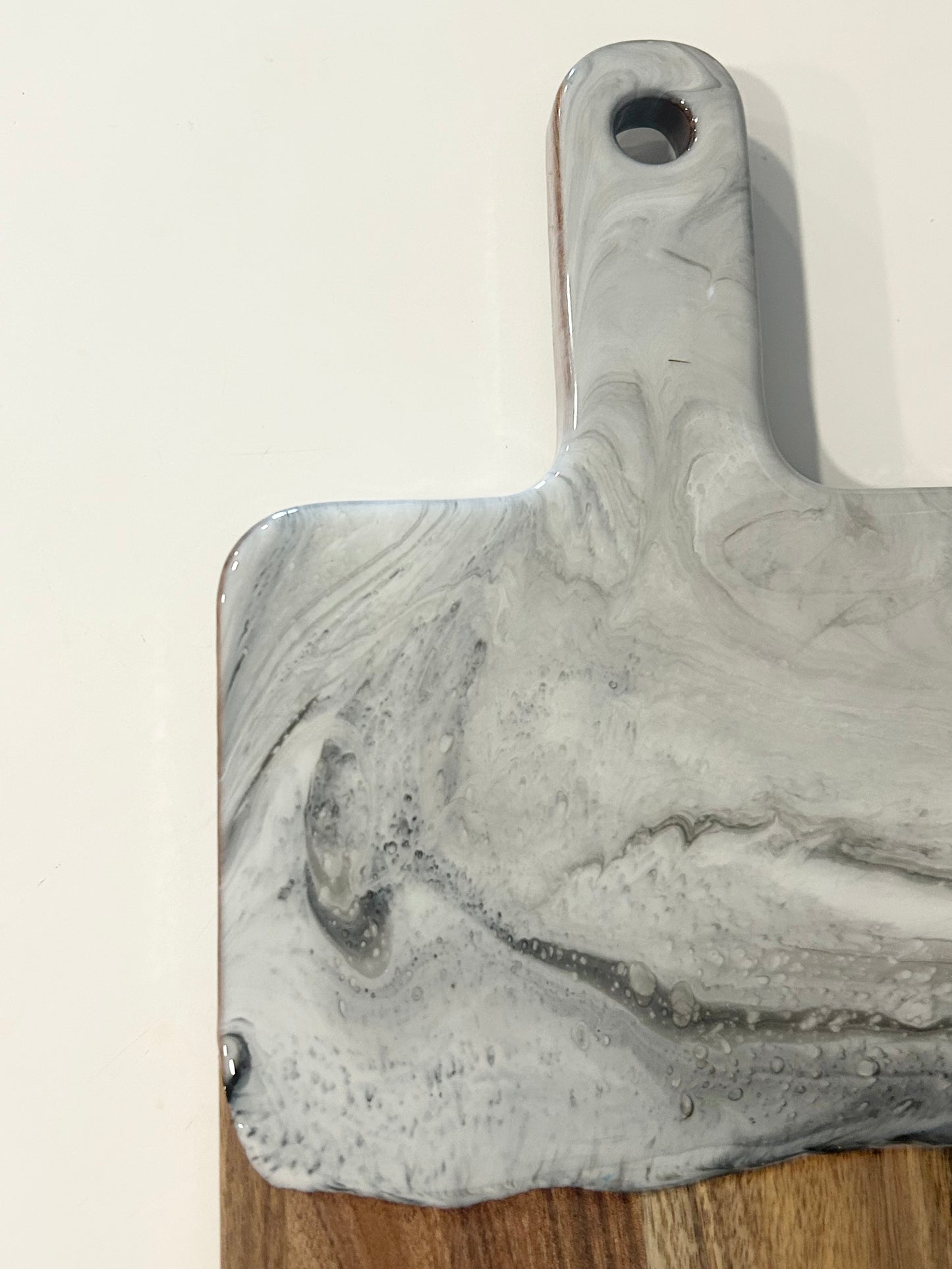 Long Resin Board - Grey Marble