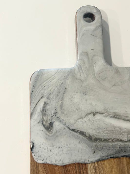 Long Resin Board - Grey Marble
