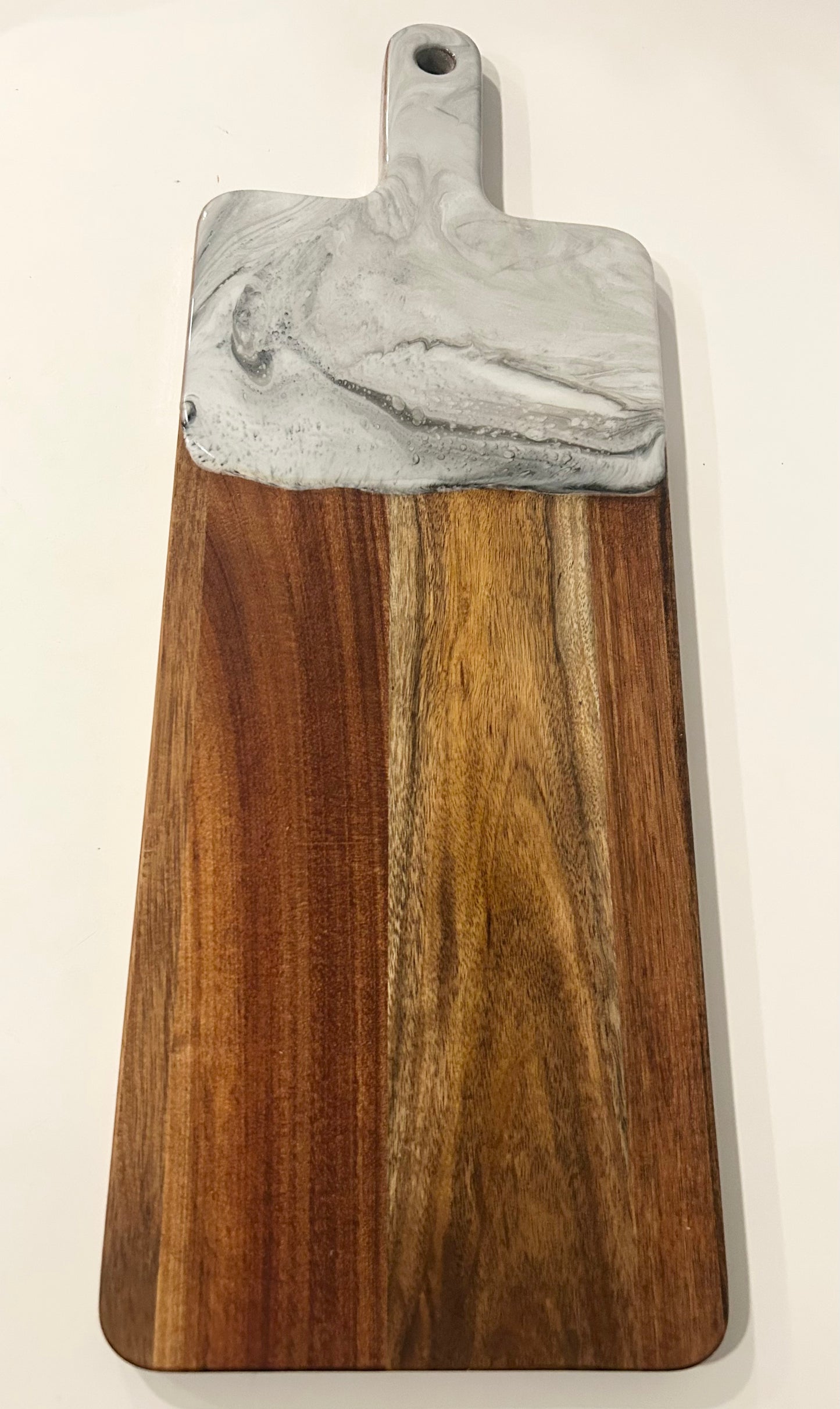 Long Resin Board - Grey Marble