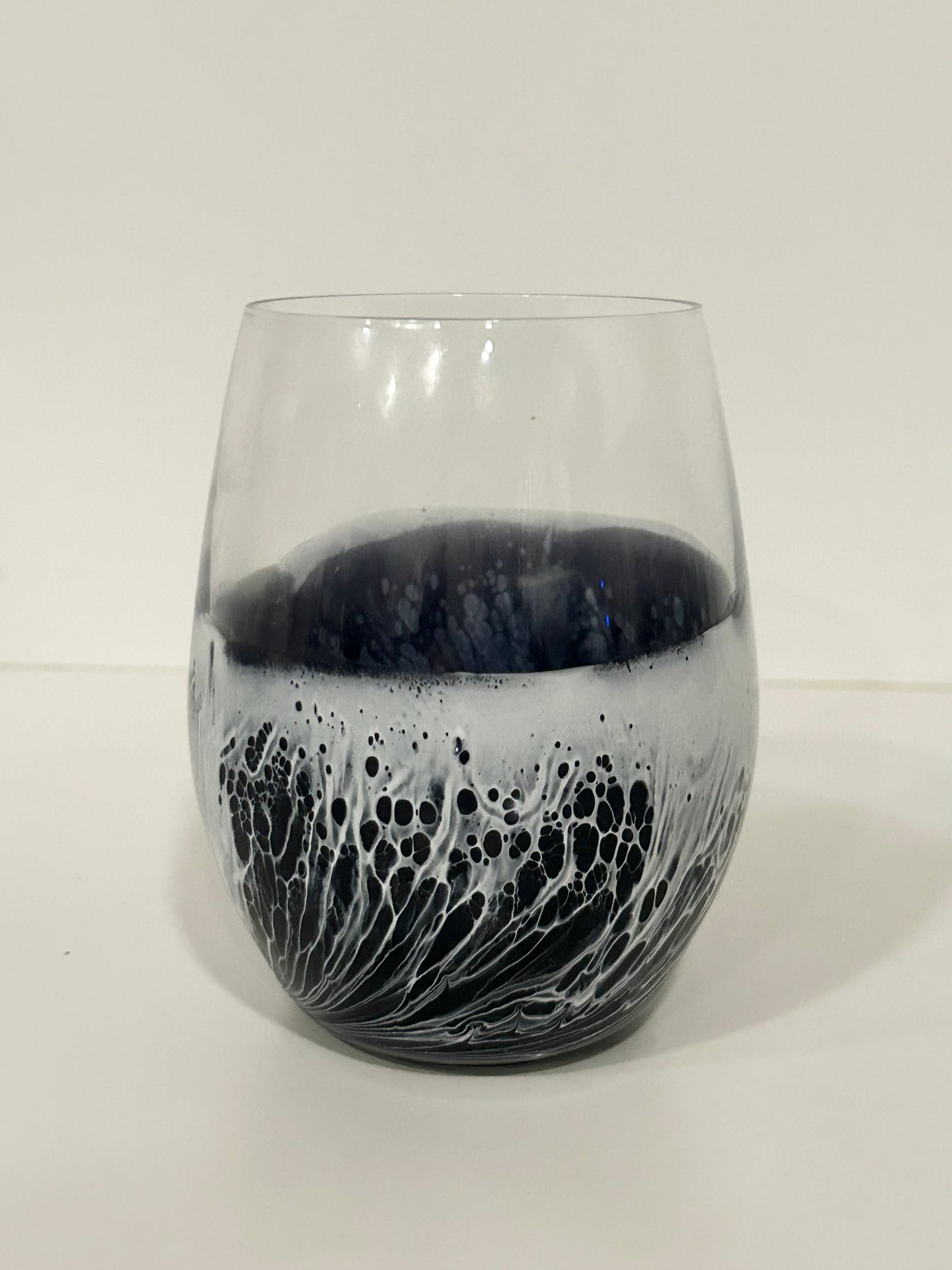 Glass Wine Glass Stemless, Set of 2 - (Midnight)