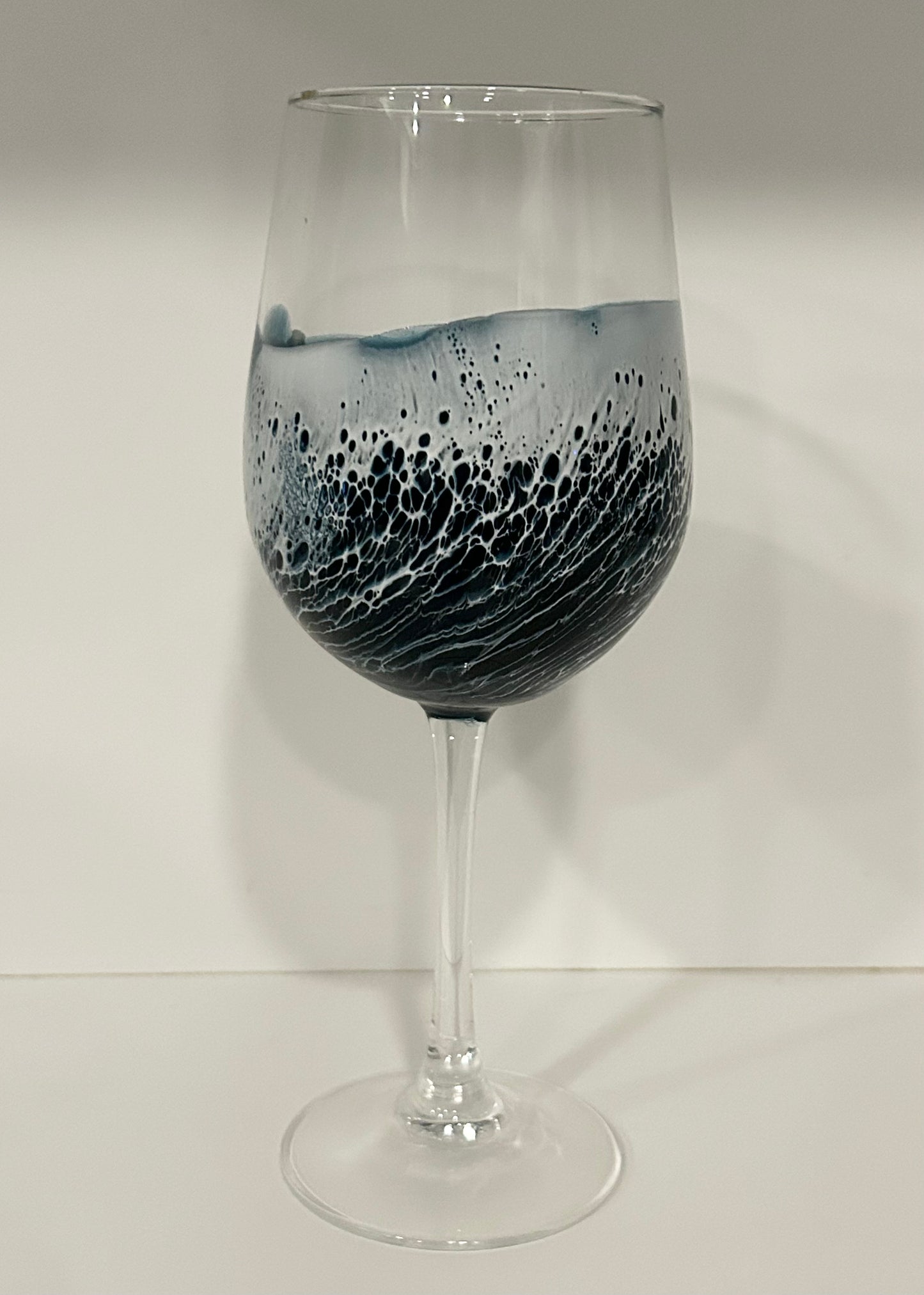 Glass Wine Glass with Stem - Midnight