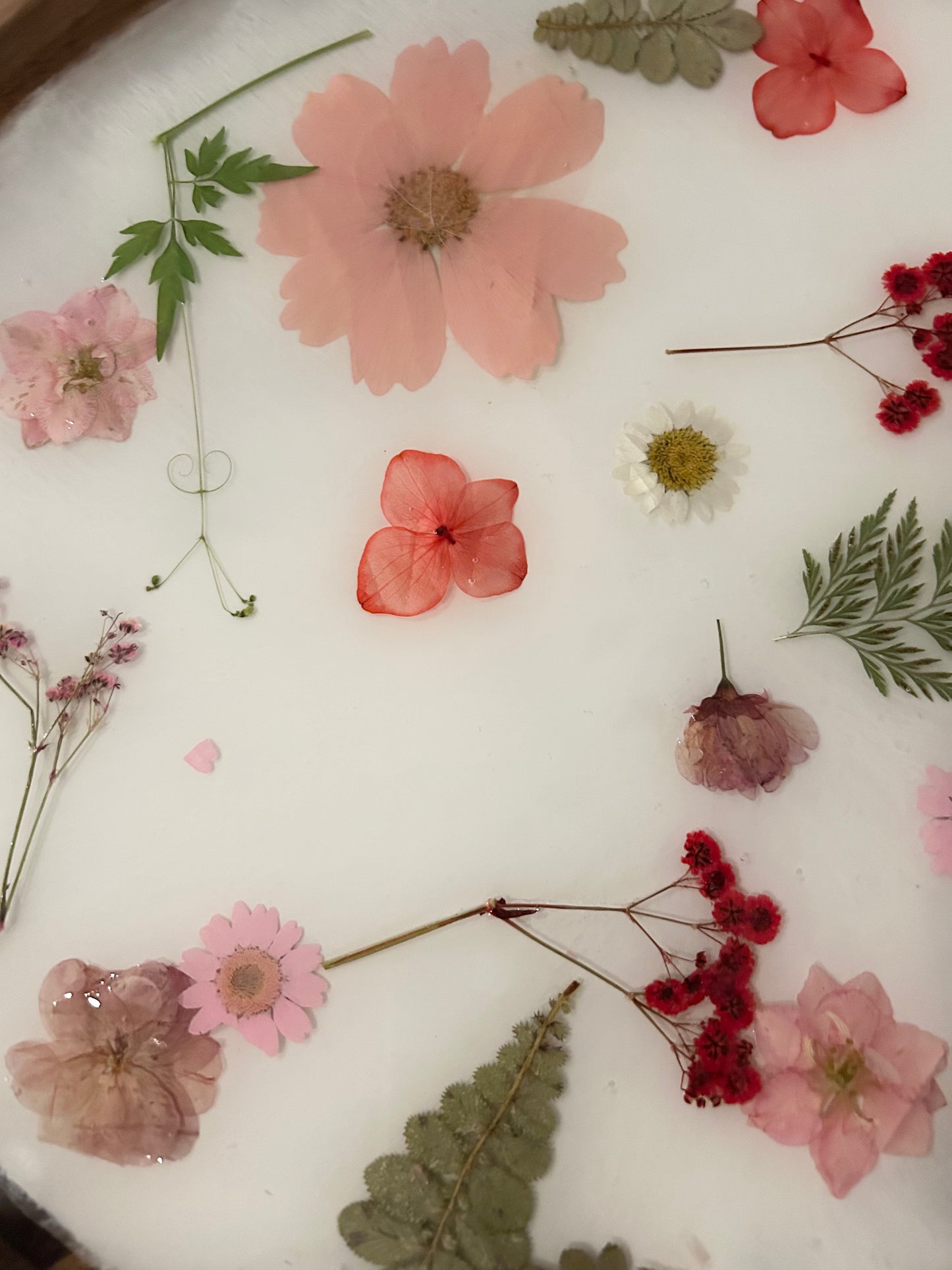 13.8" Round Tray - April Flowers/Pink